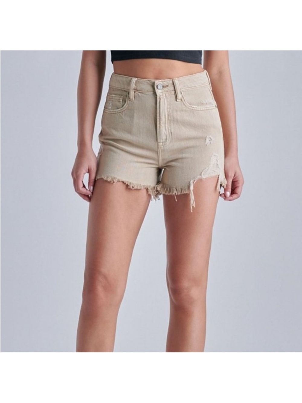 Hidden Los Angeles Finn khaki frayed Shorts